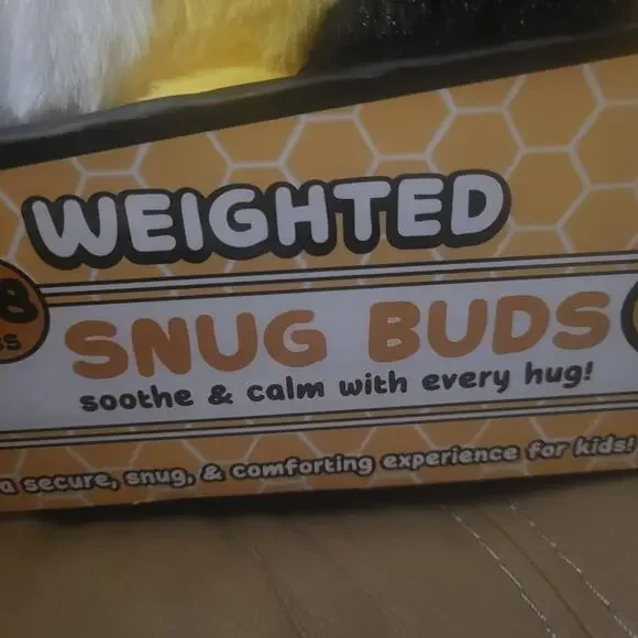 Pink Sky Weighted Snug Bud Bumble Bee Plush Stress Support Snuggle Buddy Calm - Picture 6 of 9